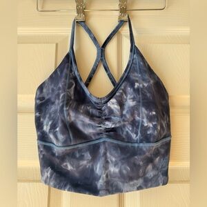Gymshark Blue Tie-Dye Strappy Sports Bra Crop Top Size S